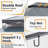 EROMMY 12' x 20' Gazebo Outdoor Double Roof Aluminum Composite Canopy Aluminum Frame Pavilion with Curtains and Netting for Patio Lawn Garden Backyard EROMMY