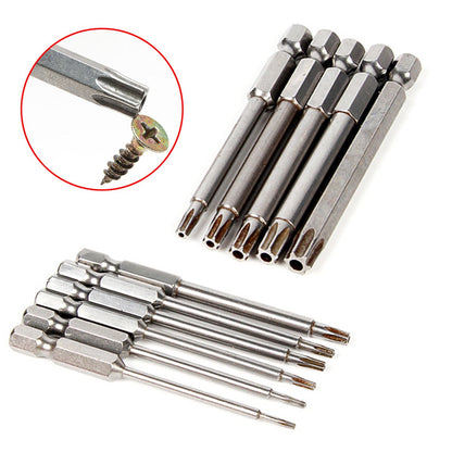 Yakamoz 11 Pcs Magnetic T6-T40 Torx Head Screw Driver Bit Set Security Tamper Proof Star 6 Point Screwdriver Drill Bits Tools with 1/4 Inch Hex Shank | 3 Inch Length