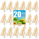 Wood Easels, Easel Stand for Painting Canvases, Art, and Crafts. (11.8 inch, 20 Pack), Tripod, Painting Party Easel, Kids Student Table School Desktop, Portable Canvas Photo Picture Sign Holder. AROIC