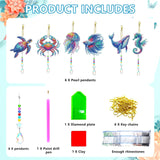 JeCuiK 6 Pcs Ocean Diamond Art Kits for Adults Diamond Painting Wind Chimes Sea Animal Diamonds Painting Suncatcher Double Sided Small Diamond Painting Kits Best Gifts for Mom JeCuiK