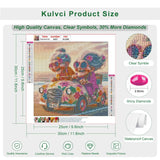 Kulvci Car Diamond Painting Kits for Adults, Round Full Drill Diamond Art Kits, 5D DIY Diamonds Crafts for Home Wall Decoration Gifts 12×12inch Kulvci