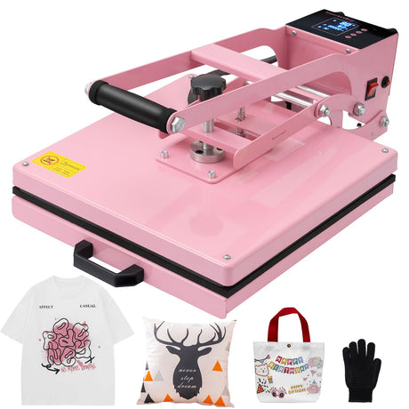 SmarketBuy 15x15 Inch Heat Press for T Shirts, 1400W Slide Out Heat Press Machine, Clamshell Heat Press Machine Steady and Even Heat Performance Large Heat Transfer Machine for T-Shirts, Bag Mouse Pad SmarketBuy
