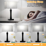 Bedside Lamps for Night Stands - 3 Way Dimmable Table Lamp for Bedroom with USB C+A Ports,Modern Bedside Lamps Set of 2, Touch Lamps for Nightstand Living Room Side Table End Tables(Bulbs Included) Seealle