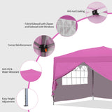 GDY 10x10ft Pop-up Paint Tent, Pink Canopy Tent, Instant Shelter Portable Outdoor Canopies with 4 Removable Side Walls.… GDY