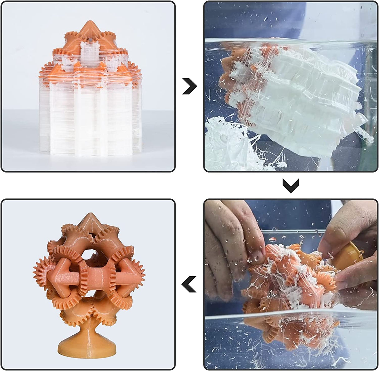 PVA Filament, Water Soluble Support 3D Printer Filament 1.75mm 0.5KG Spool for 3D Printers, Natural TRONXY