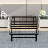 Twin Bed Frame Metal Platform Bed Frame Twin Size 14 Inch Mattress Foundation Box Spring Replacement Heavy Duty Steel Slat Easy Assembly Noise-Free,Black BestMassage