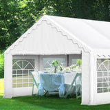 GREEN PARTY 16x20FT Party Tent Heavy Duty, Large Wedding Event Shelters with 3 Carry Bags & Removable Sidewalls, Outdoor Canopy Gazebo Commercial Tent for Carport Camping Garden Patio GREEN PARTY