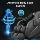 MYTHIA A303 Massage Chair iRest System, Full Body with Heat, Zero Gravity, 53.15" SL Track Shiatsu Recliner with Auto Body Scan, Bluetooth Speakers, Footrest Calfrest Extension (Black) MYTHIA