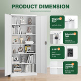 Letaya Metal Garage Storage Cabinets with Lock Door and Adjustable Shelves, Steel Tool Cabinets for Home,Office,Warehouse Organisieren (White, 71" H) Letaya