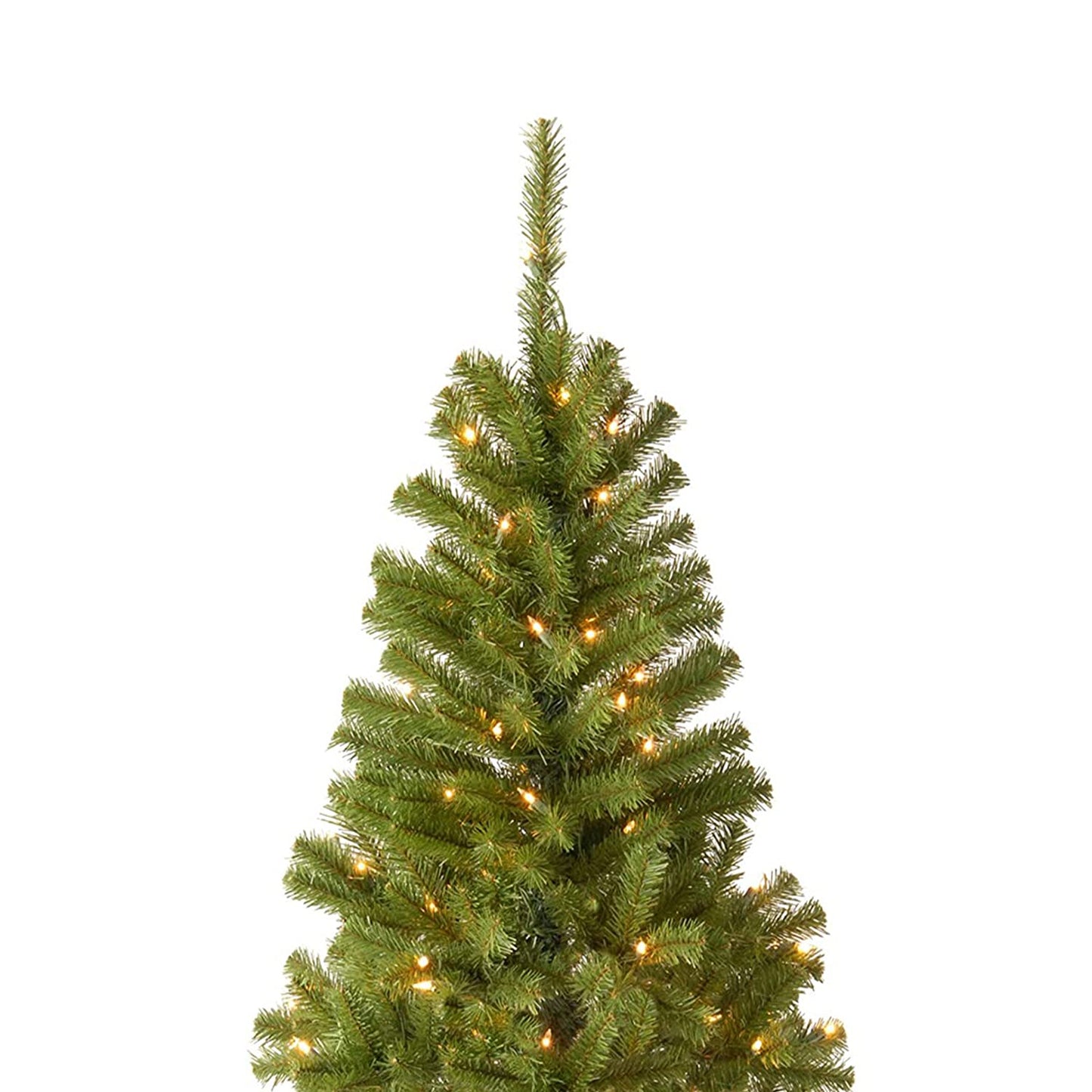 National Tree Company Pre-Lit Artificial Full Christmas Tree, Green, Canadian Fir Grande, White Lights, Includes Stand, 4 Feet