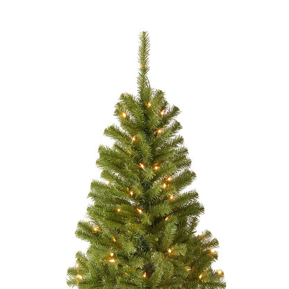 National Tree Company Pre-Lit Artificial Full Christmas Tree, Green, Canadian Fir Grande, White Lights, Includes Stand, 4 Feet