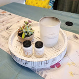 TOPZEA 12 Inch Lazy Susan Turntable Wood, Rotating Rustic Farmhouse Turntable Tray, Round Spanning Display Serving Tray Spice Rack Cabinet Organizer Dining Table Centerpiece for Snacks, Spices, Wine TOPZEA