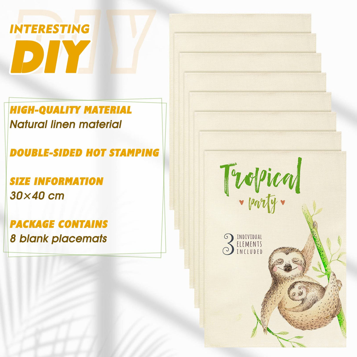 Tegeme Sublimation Blank Placemats Mats White Burlap Placemats Washable Placemats for Dining Tables Birthday Party Wedding DIY Table Mats Kitchen Home Holiday Table Decor 12 x 16 Inch(16 Pieces) Tegeme