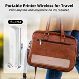 Portable Printer for iPhone iPad Laptop PC - Bluetooth Printer Supports Dual-sided Printing Letter/A4/B5/A5 Regular Paper, Wireless Printer for Home Travel Office Vehicle Word PDF Excel TxT 300DPI Zoolion