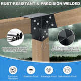 15° Angled Pergola Kit 4x4(Inner 3.64x3.64), 2PC 3-Way Slanted Pergola Roof Bracket, Post Base-Lean Corner Bracket Kit-DIY Gazebo Brackets-Hardware Kit for Outdoor Wood Beams Sunroom Carport Cabin Vlaeng