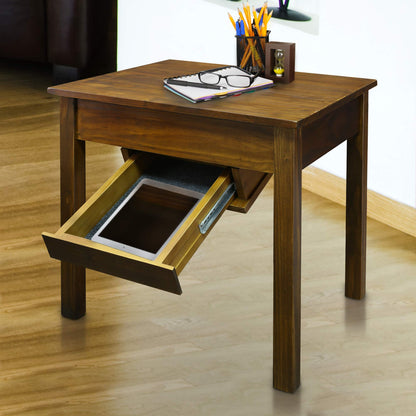 Casual Home Kennedy End Table Drawer, Concealment Furniture, Warm Brown - WoodArtSupply