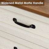 HOMMPA 24'' Farmhouse Nightstand with Charging Station, Bedside Tables with Storage, Side Table with USB Port, 3 Drawers End Table Dresser, Wood Night Stand for Bedroom, Living Room, Rustic White HOMMPA