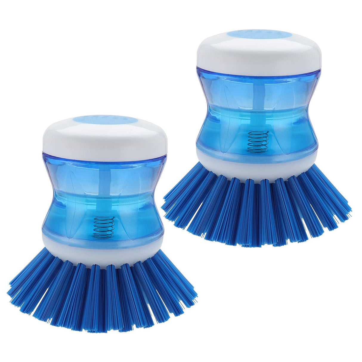 Dish Brush with Soap Dispenser for Dishes Pot Pan Kitchen Sink Scrubbing, Blue 2pcs YeuDeuy