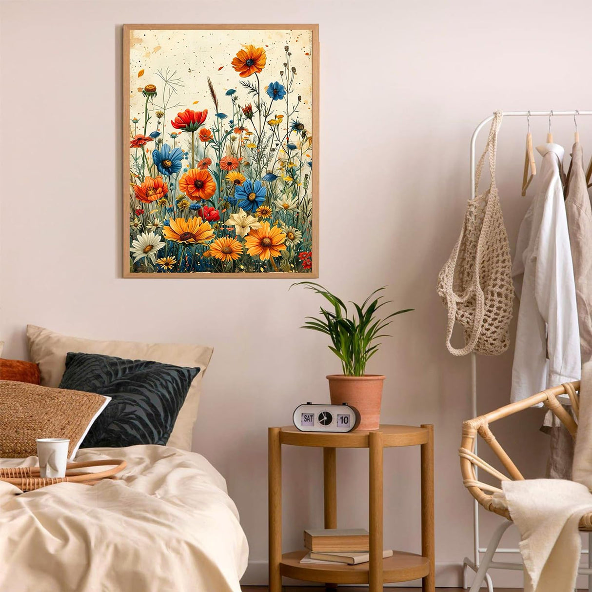 Benjenes Diamond Art Kits for Adults, Wild Flowers Diamond Painting Kits for Adults, 5D DIY Round Drill Gem Art Paint with Diamonds Dots Crafts Kits for Home Decor Gift 12x16inch Benjenes