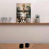 Cute Giraffe on The Toilet Paint by Numbers for Adults Beginner Funny Animals DIY Acrylic Painting by Numbers Painting Kit Gifts Arts Crafts for Home Wall Bathroom Decor16x20Inch Frameless Tucocoo