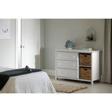 South Shore Cotton Candy 3-Drawer Dresser with Baskets, Pure White South Shore