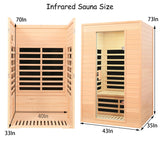 KUNSANA 2 Person Infrared Sauna, Low EMF Infrared Saunas for Home 2 Person Indoor Home Sauna Canadian Hemlock Wooden Sauna Room with Bluetooth Speakers, LED Reading Lamps, 1500Watt KUNSANA