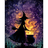 Aestalrcus Halloween Paint by Numbers Kit for Adults, Halloween Witch Paint by Numbers for Adults Beginner, Painting by Numbers Kits, Relaxation Home Wall Decoration and Gifts 16x20inch Aestalrcus