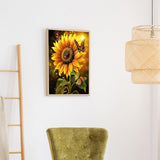 Naykow Diamond Painting Drills Sunflower Diamond Painting Sunflower Diamond Art Kits for Adults, DIY Gem Diamond Art Flower Diamond Art Cross Stitch Jewel Art Rhinestone Craft 12 x 16 inches Naykow