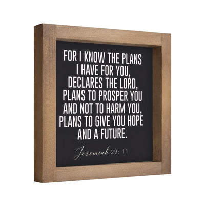 pechpell For I Know The Plans I Have For You Sign, 6 Inch Jeremiah 29 11 Wall Art, Bible Verse Decor Desk Table Tiered Tray Shelf Entryway Office Bathroom Rustic Farmhouse Home Decorations