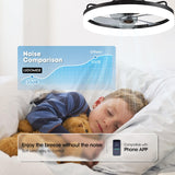 LUDOMIDE Ceiling Fans with Lights, Flush Mount Ceiling Fan with Lights and Remote, 6 Wind Speeds Low Profile Ceiling Fan for Bedroom, Kids Room and Living Room 20" (Black) LUDOMIDE