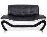 Beverly Fine Furniture 3 Piece Aldo Modern Sofa Set, Black/White Beverly Fine Furniture