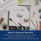 Brother ScanNCut SDX125EGY DIY Cutting Machine with Scanner, Adhesive Vinyl Sheets, Transfer Roll and 6 CADXBLD1 Replacement Blades Brother