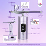 SAVILAND Advanced AirBrush Kit for Nails: 30 PSI LCD Display Airbrush Kit with Compressor Rechargeable Nail Airbrush Machine with 0.3mm Nozzle Cordless Portable Air Brush Painting Set for Nail Art SAVILAND