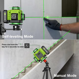 16 Lines Green Laser Level Kit -4x360° 4D Self-Leveling Cross Line Laser Level, Rotary Base and Accessories for Construction, Home Improvement and Picture Hanging,Portable Hard Carry Case Included… CHISHIB