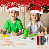 20PCS Mini Rolling Pins for Crafts, Small Wooden Dough Roller for Children in the Kitchen Baking and Imaginative Play, Wooden Tiered Tray Decorative for Halloween and Christmas Presents (4.1 Inches) FFNIU