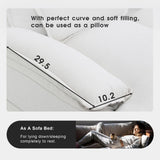 Merax 110" Modular Sectional Couches with Waist Pillows, 6-seat Upholstered Sleeper Sofa Bed Chaise Lounge for Living Room Furniture, White Merax