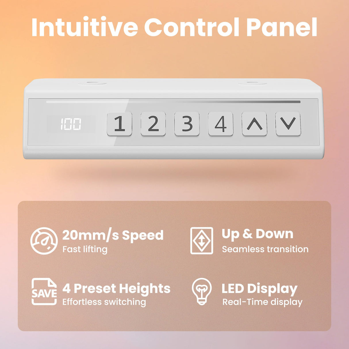 HUANUO 32" Small Electric Standing Desk Adjustable Height, 4 Memory Height Settings, Sit Stand Up Desk for Home Office & Computer Workstation, LightWalnut HUANUO