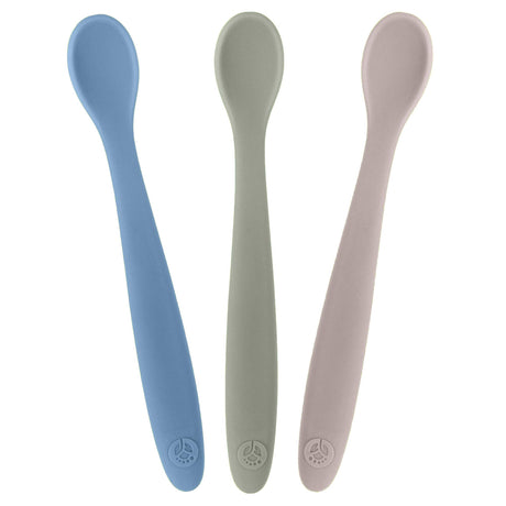 WeeSprout Silicone Baby Spoons - First Stage Infant Feeding Utensils With Soft-Tip, Bendable Kitchenware for Parent & Self-Feeding, Ultra-Durable, Dishwasher Safe, Travel Case, Set of 3 WeeSprout