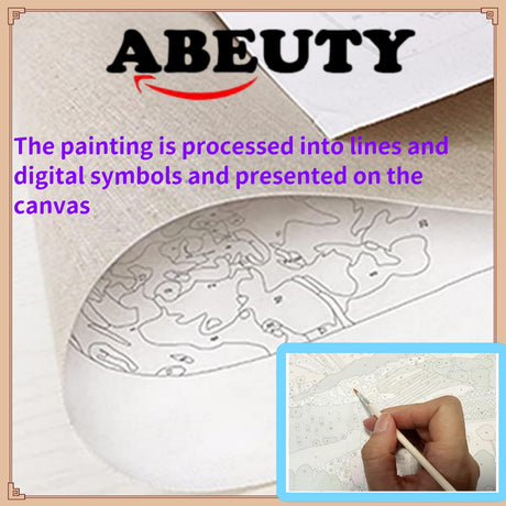 ABEUTY DIY Paint by Numbers for Adults Beginner, Purple Flower Rural Cabin Landscape 16x20 inches Number Painting Home Decoration Crafts (No Frame) ABEUTY