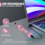 WORKPRO Cordless Rotary Tool Kit with 71pcs Accessories, 3 Variable Speeds, USB Rechargeable Mini Rotary Tool for Engraving, Sanding, Polishing, Carving, Cutting, DIY Crafts - Pink Ribbon WORKPRO