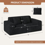 75'' Cloud Loveseat Sofa, No Assembly Required Comfy Deep Seat Couches 1 pcs for Living Room, Bedroom, Apartment Luxanimarion