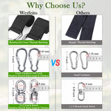 Werfeito Extra Long Tree Swing Straps, 3FT/8FT/10FT/20FT/30FT Tree Swing Hanging Straps Kit Holds 5000 lbs with Tree Protector, Heavy Duty Carabiner and Swivel Perfect for Swings & Hammocks (20 FT) Werfeito