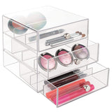 iDesign Plastic Divided 3-Drawer Vanity & Countertop Organizer – 7" x 6.5" x 6.5”, Clear iDesign