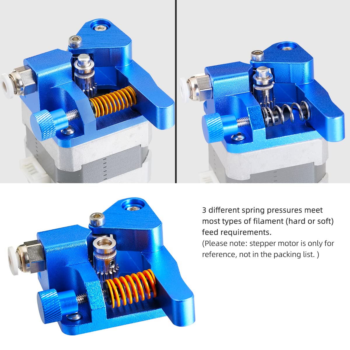 Updated Dual Gear Ender 3 Extruder, Dual Hardened Steel Drive Gear CR10S Pro Extruder Blue Compatible for Ender 3 V2, Ender 3 Pro,Ender 3 Max,Ender 5/CR10,3D Printer 1.75 mm Filament Extruder - WoodArtSupply