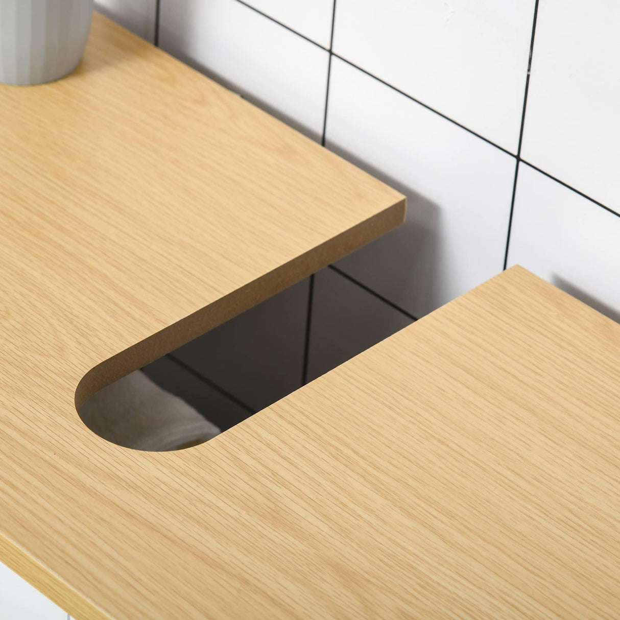 HOMCOM Under Sink Storage Cabinet with Removable Shelf, Bathroom Vanity Cabinet with 2 Doors, White HOMCOM