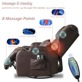 OQQOEE Power Recliner Chair,Electric Swivel Rocker Recliner,Glider Rocking Chairs Home Theater Seating with Massage Heat,Cup Holders,USB Ports for Living Room (Brown PU) OQQOEE