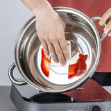 Steamer Pot for Cooking 11-inch Steam Pots with Lid, Multipurpose Steam Pot Stainless Steel Steaming Pot Cookware with Handle for Vegetable, Stews, Pasta, Dumpling, Sauce, Food (3 Tier) KDLCY