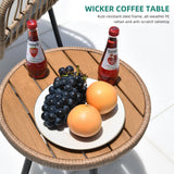 YITAHOME 4 Pieces Patio Furniture Set, Outdoor Wicker Patio Conversation Set, All-Weather Rattan Bistro Set with Loveseat Chairs Table Soft Cushions for Garden, Porch, Backyard - Grey YITAHOME