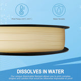 Yousu PVA Filament 1.75mm, Water Soluble Support 3D Printer Filament, 0.5kg, Natural PVA, Softens in 55-60°C Water Temperature for Easy Removal of Filament Support Yousu