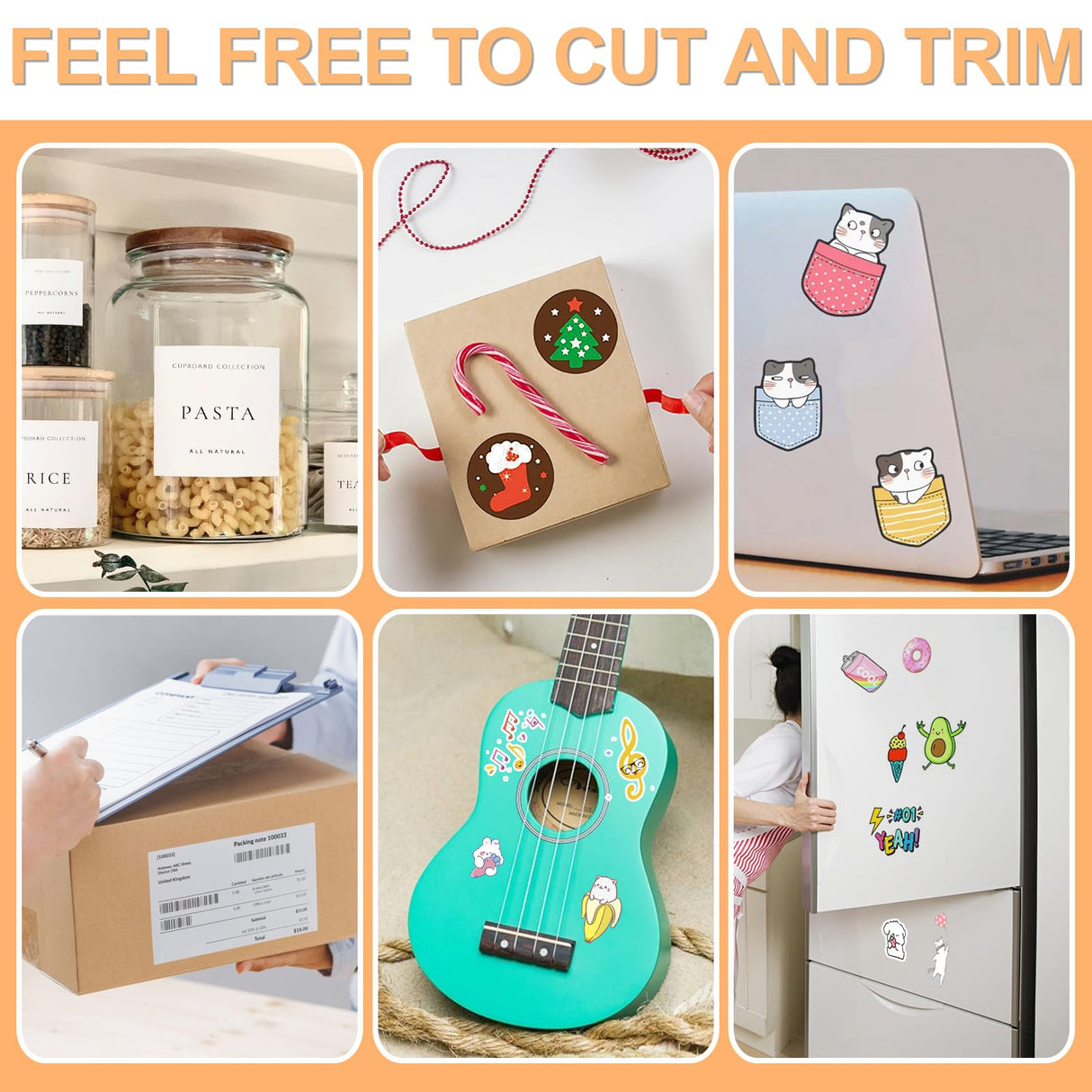 Printable Sticker Paper for Inkjet Printer, 40 Sheets 8.5" x11” Matte Sticker Printer Paper Full Sheet Labels, Sticker Paper for Printer Sticker Labels, for Laser/Inkjet Printers, Letter Size Joyberg